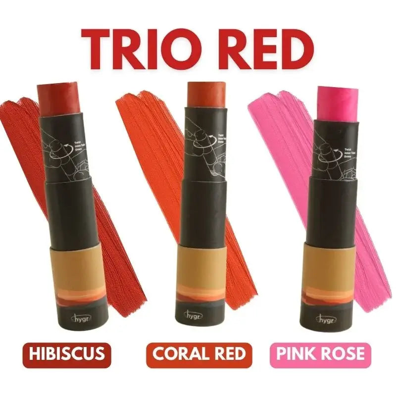 Trio Red Tinted Lip Balm Bundle