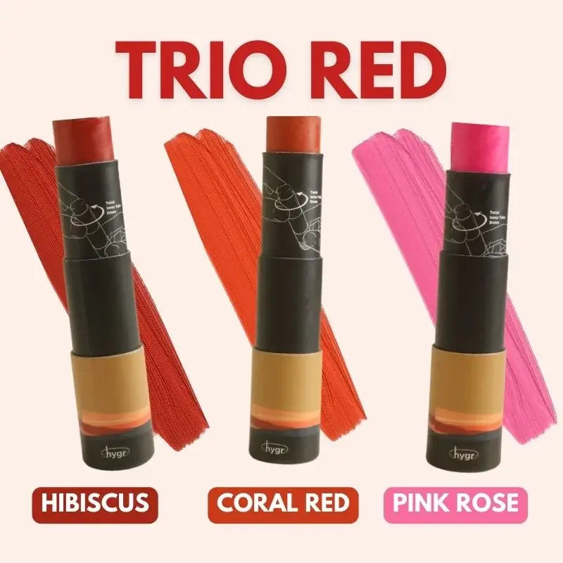 Trio Red Tinted Lip Balm Bundle