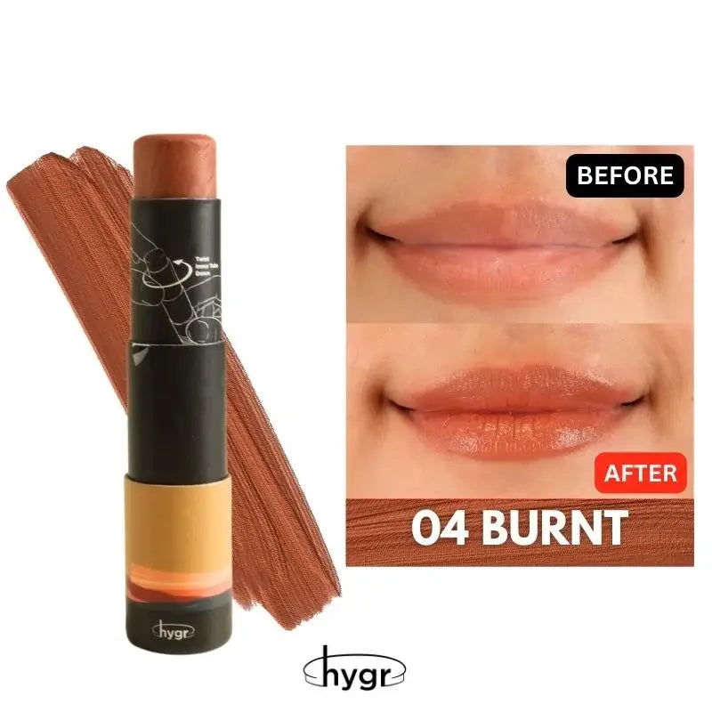 [Burnt] Natural Tinted Lip Balm + 2 % Hyaluronic Acid